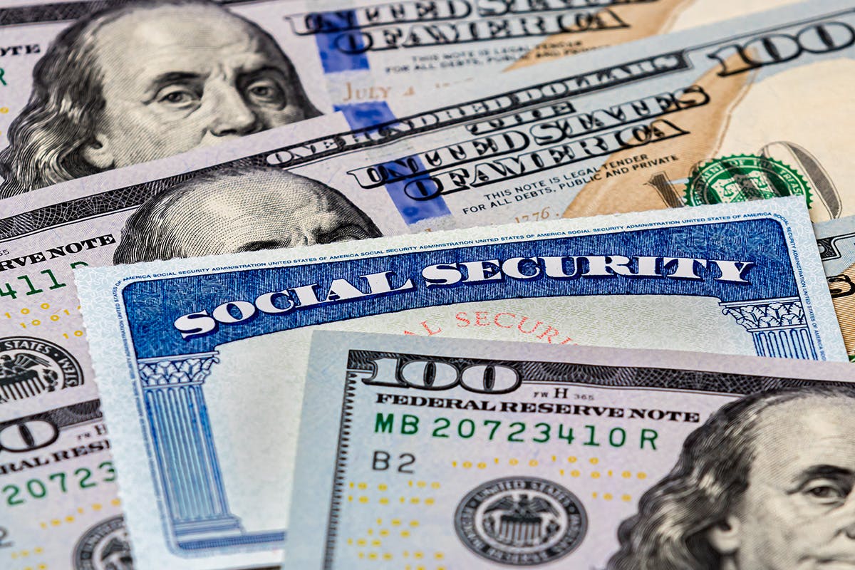 100 dollar bills and social security card