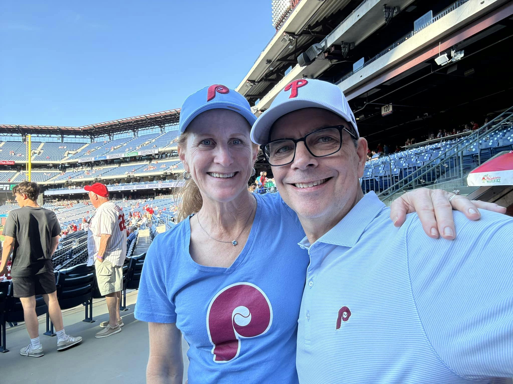 two people at a baseball game