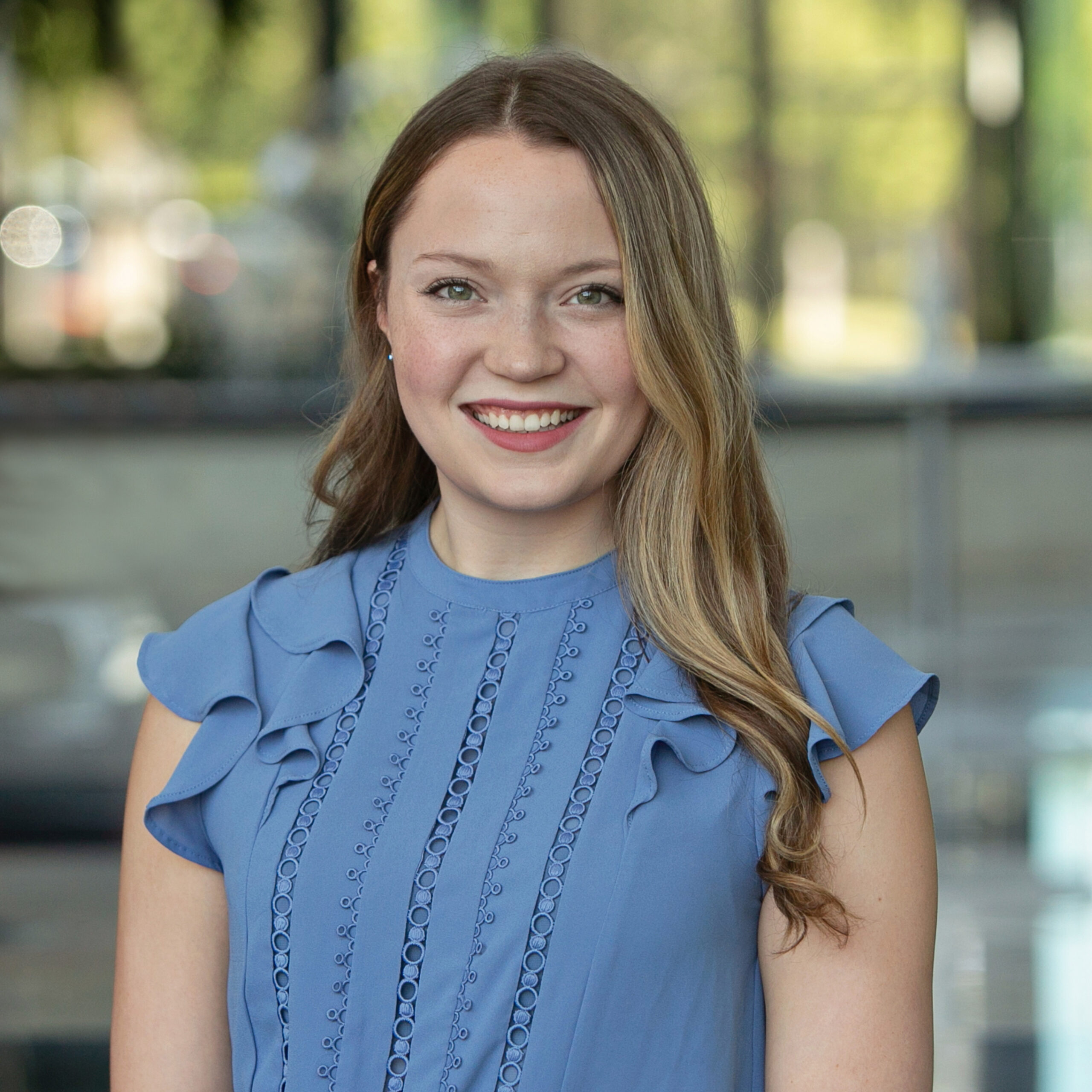 woman smiling for headshot